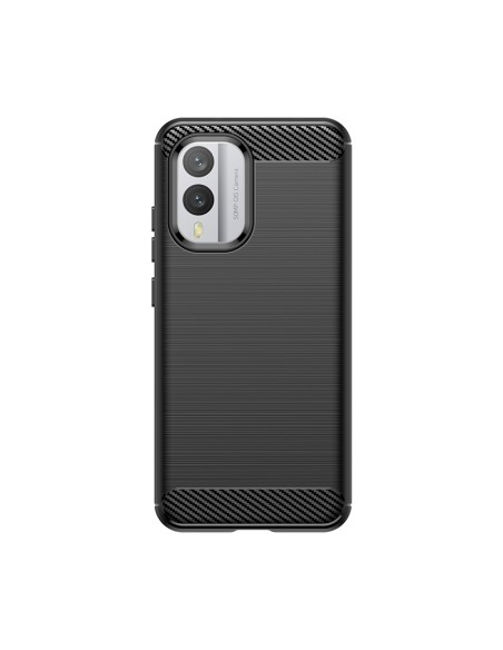Carbon Case silikoninis dėklas, skirtas Nokia X30 - juodas Carbon Case silikoninis dėklas, skirtas Nokia X30 - juodas