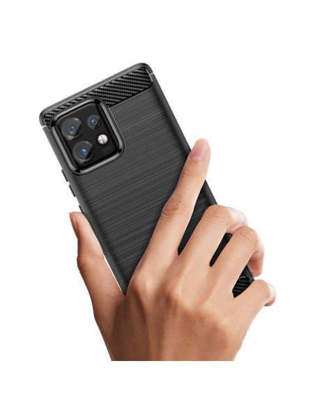 Carbon Case silikoninis dėklas, skirtas Motorola Edge 40 Pro - juodas Carbon Case silikoninis dėklas, skirtas Motorola Edge 40 Pro - juodas