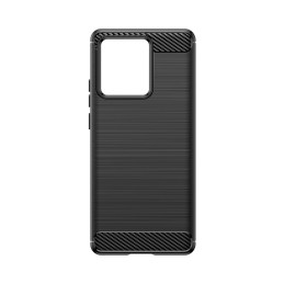 Carbon Case silikoninis dėklas, skirtas Motorola Edge 40 - juodas