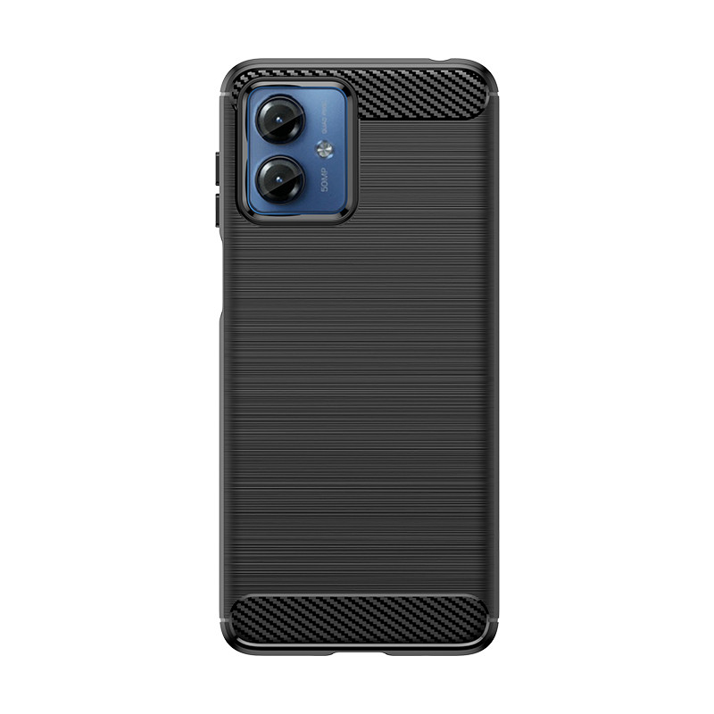 Carbon Case silikoninis dėklas, skirtas Motorola G14 - juodas