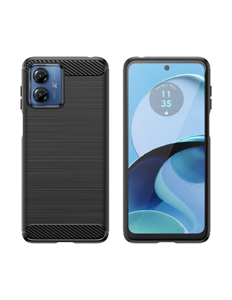 Carbon Case silikoninis dėklas, skirtas Motorola G14 - juodas Carbon Case silikoninis dėklas, skirtas Motorola G14 - juodas