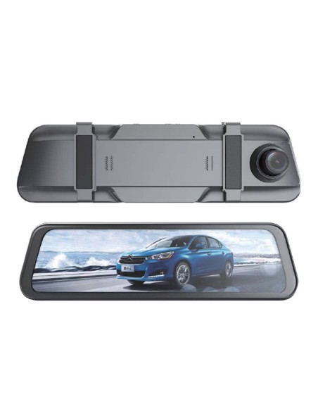 DVR911 automobilinis vaizdo registratorius veidrodyje Full HD G-sensorius su atbulinės eigos kamera - pilka