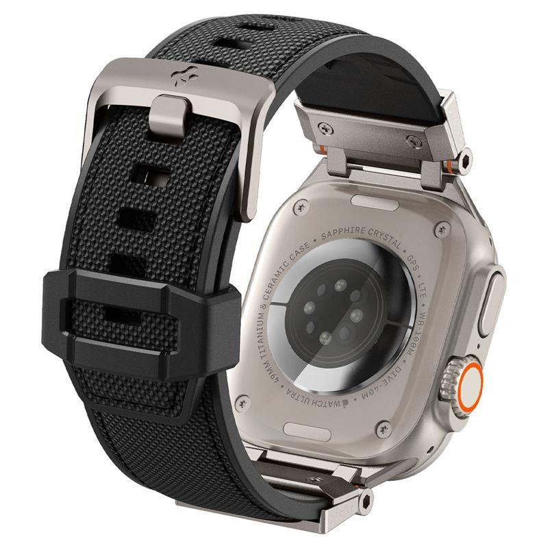 Spigen Durapro Armor dirželis, skirtas Apple Watch 4/ 5/ 6/ 7/ 8/ 9/ SE/ Ultra (42/ 44/ 45/ 49 mm) - juodas