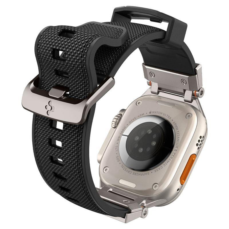 Spigen Durapro Armor dirželis, skirtas Apple Watch 4/ 5/ 6/ 7/ 8/ 9/ SE/ Ultra (42/ 44/ 45/ 49 mm) - juodas