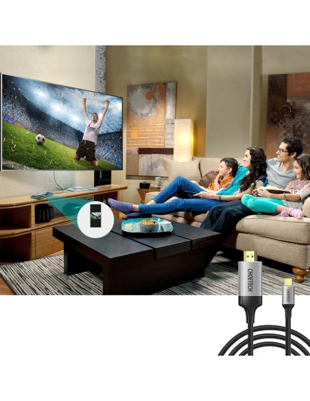 Adapteris HUB USB Type C - HDMI 2.0 + HDMI kabelis 2m pilkas Adapteris HUB USB Type C - HDMI 2.0 + HDMI kabelis 2m pilkas