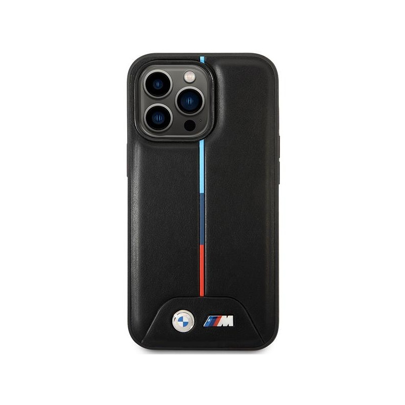 BMW Quilted Tricolor MagSafe dėklas iPhone 13 Pro / iPhone 13 - juodas
