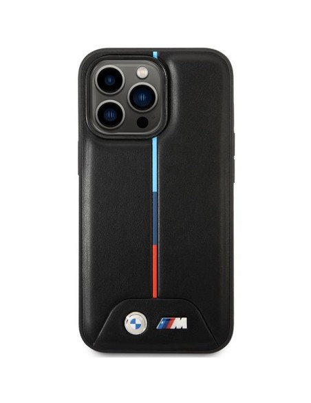 BMW Quilted Tricolor MagSafe dėklas iPhone 13 Pro / iPhone 13 - juodas BMW Quilted Tricolor MagSafe dėklas iPhone 13 Pro / iPhone 13 - juodas