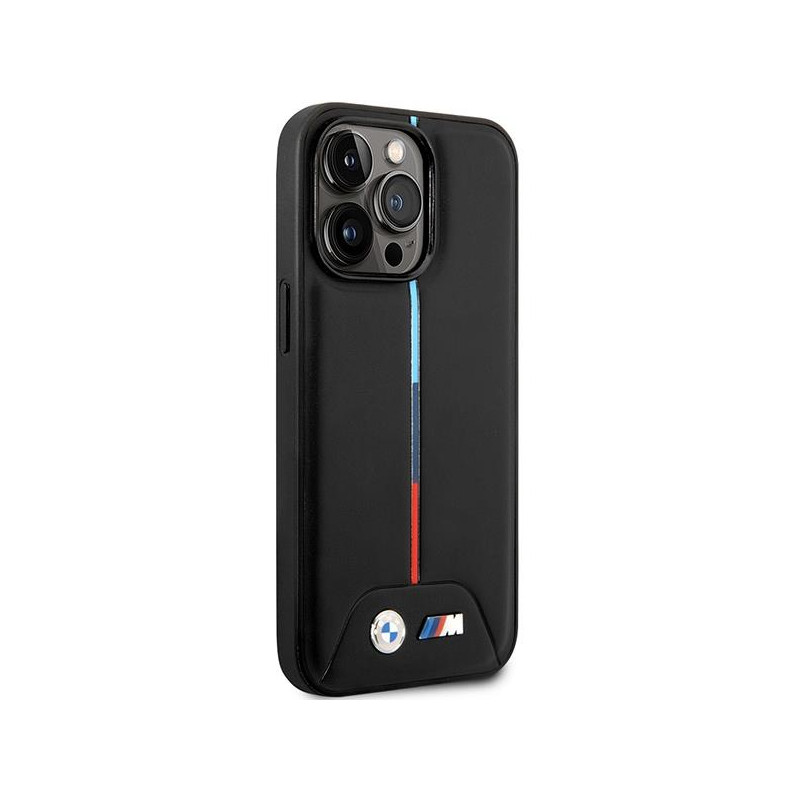 BMW Quilted Tricolor MagSafe dėklas iPhone 13 Pro / iPhone 13 - juodas