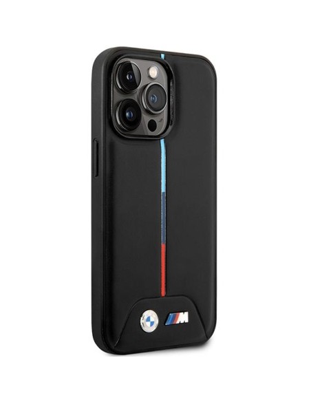 BMW Quilted Tricolor MagSafe dėklas iPhone 13 Pro / iPhone 13 - juodas BMW Quilted Tricolor MagSafe dėklas iPhone 13 Pro / iPhone 13 - juodas