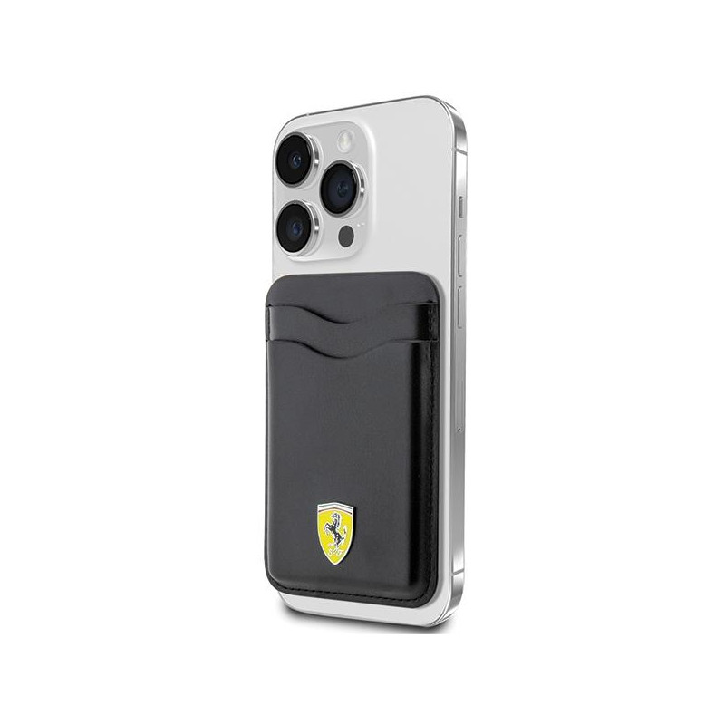 Ferrari MagSafe Leather 2023 Collection magnetinė piniginė - juoda