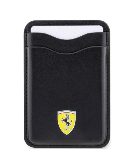 Ferrari MagSafe Leather 2023 Collection magnetinė piniginė - juoda Ferrari MagSafe Leather 2023 Collection magnetinė piniginė - juoda