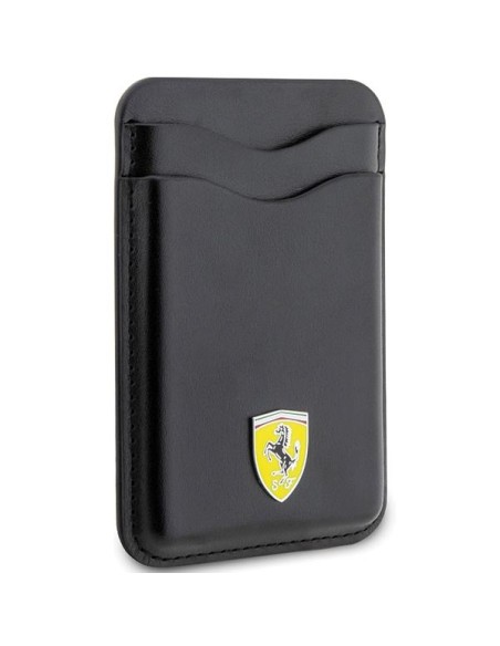 Ferrari MagSafe Leather 2023 Collection magnetinė piniginė - juoda Ferrari MagSafe Leather 2023 Collection magnetinė piniginė - juoda