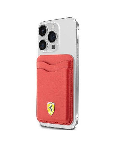Ferrari MagSafe Leather 2023 Collection magnetinė piniginė - raudona Ferrari MagSafe Leather 2023 Collection magnetinė piniginė - raudona