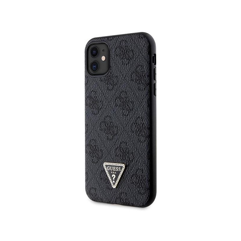 Guess Crossbody 4G metalinis logotipo dėklas, skirtas iPhone 11 / Xr – juodas