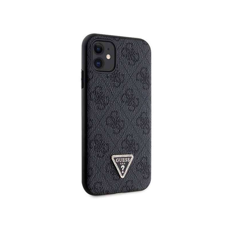 Guess Crossbody 4G metalinis logotipo dėklas, skirtas iPhone 11 / Xr – juodas