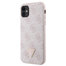 Guess Crossbody 4G metalinis logotipo dėklas, skirtas iPhone 11 / Xr - rožinis