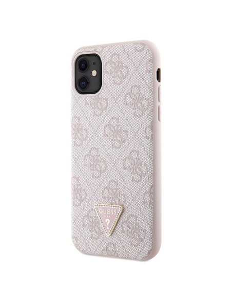 Guess Crossbody 4G metalinis logotipo dėklas, skirtas iPhone 11 / Xr - rožinis Guess Crossbody 4G metalinis logotipo dėklas, skirtas iPhone 11 / Xr - rožinis