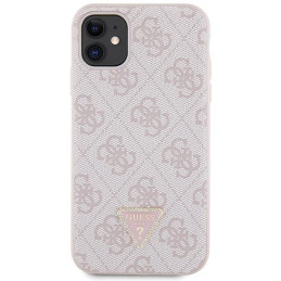 Guess Crossbody 4G metalinis logotipo dėklas, skirtas iPhone 11 / Xr - rožinis