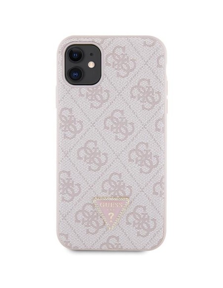 Guess Crossbody 4G metalinis logotipo dėklas, skirtas iPhone 11 / Xr - rožinis Guess Crossbody 4G metalinis logotipo dėklas, skirtas iPhone 11 / Xr - rožinis