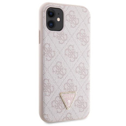 Guess Crossbody 4G metalinis logotipo dėklas, skirtas iPhone 11 / Xr - rožinis
