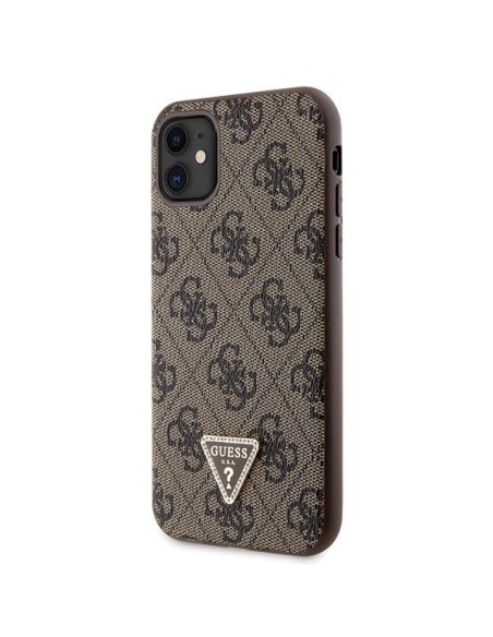 Guess Crossbody 4G metalinis logotipo dėklas, skirtas iPhone 11 / Xr - rudas Guess Crossbody 4G metalinis logotipo dėklas, skirtas iPhone 11 / Xr - rudas
