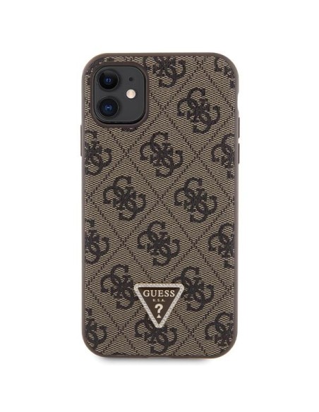 Guess Crossbody 4G metalinis logotipo dėklas, skirtas iPhone 11 / Xr - rudas Guess Crossbody 4G metalinis logotipo dėklas, skirtas iPhone 11 / Xr - rudas