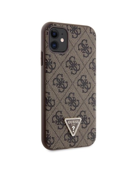 Guess Crossbody 4G metalinis logotipo dėklas, skirtas iPhone 11 / Xr - rudas Guess Crossbody 4G metalinis logotipo dėklas, skirtas iPhone 11 / Xr - rudas