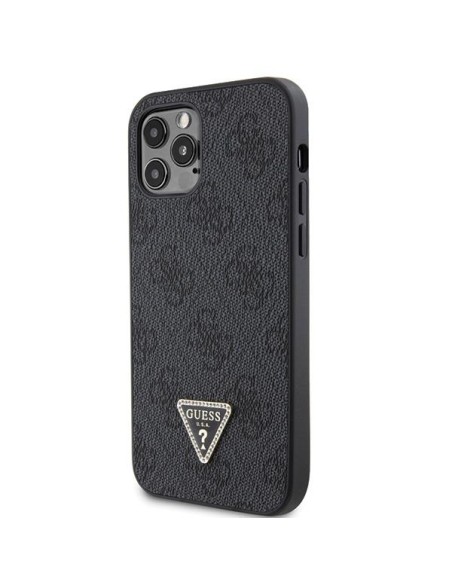 Guess Crossbody 4G metalinis logotipo dėklas, skirtas iPhone 12 / iPhone 12 Pro – juodas Guess Crossbody 4G metalinis logotipo dėklas, skirtas iPhone 12 / iPhone 12 Pro – juodas