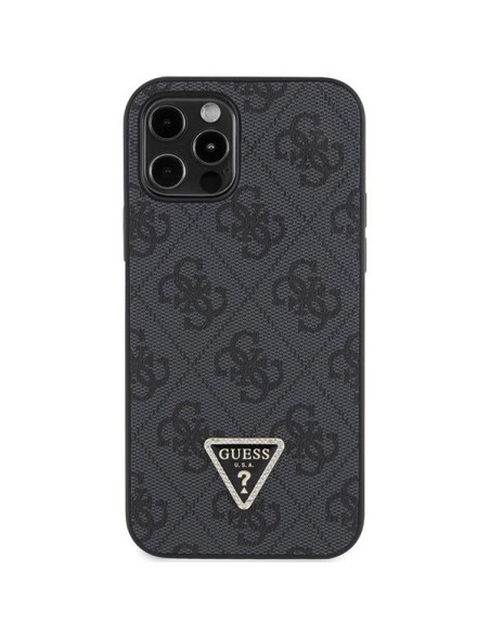 Guess Crossbody 4G metalinis logotipo dėklas, skirtas iPhone 12 / iPhone 12 Pro – juodas Guess Crossbody 4G metalinis logotipo dėklas, skirtas iPhone 12 / iPhone 12 Pro – juodas