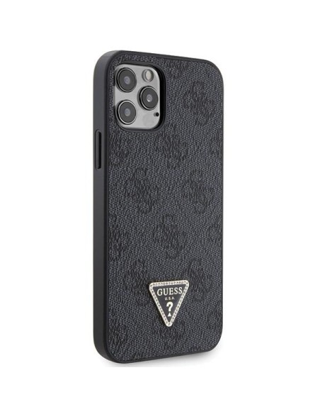 Guess Crossbody 4G metalinis logotipo dėklas, skirtas iPhone 12 / iPhone 12 Pro – juodas Guess Crossbody 4G metalinis logotipo dėklas, skirtas iPhone 12 / iPhone 12 Pro – juodas