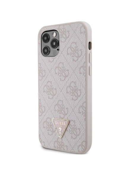 Guess Crossbody 4G metalinis logotipo dėklas, skirtas iPhone 12 / iPhone 12 Pro – rožinis Guess Crossbody 4G metalinis logotipo dėklas, skirtas iPhone 12 / iPhone 12 Pro – rožinis
