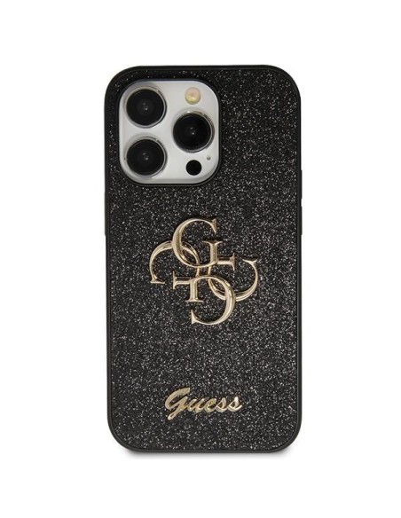 Guess Glitter Script Big 4G dėklas, skirtas iPhone 13 Pro / iPhone 13 - juodas Guess Glitter Script Big 4G dėklas, skirtas iPhone 13 Pro / iPhone 13 - juodas