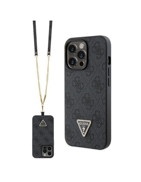 Guess Crossbody 4G Metal Logo dėklas skirtas iPhone 13 Pro / iPhone 13 - juodas Guess Crossbody 4G Metal Logo dėklas skirtas iPhone 13 Pro / iPhone 13 - juodas