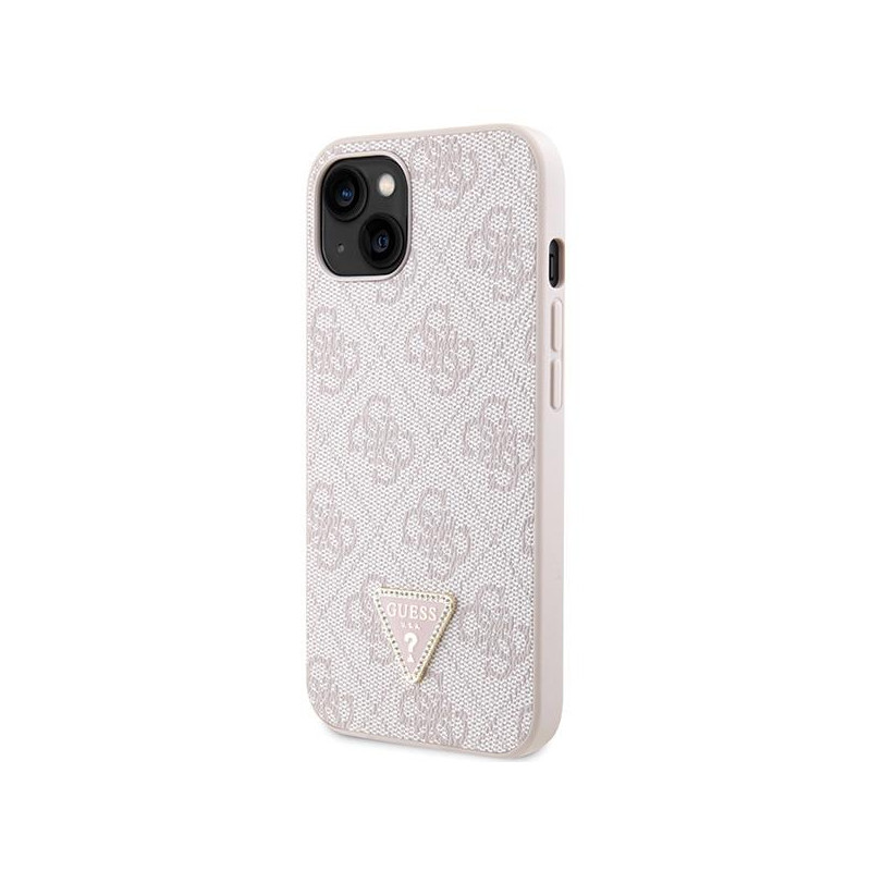 Guess Crossbody 4G metalinis logotipo dėklas iPhone 13 - rožinis