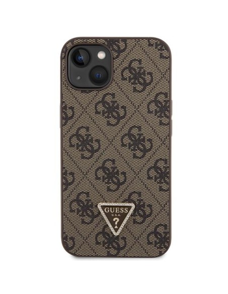 Guess Crossbody 4G metalinis logotipo dėklas iPhone 13 - rudas Guess Crossbody 4G metalinis logotipo dėklas iPhone 13 - rudas