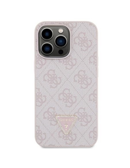 Guess Crossbody 4G metalinis logotipo dėklas, skirtas iPhone 13 Pro Max - rožinis Guess Crossbody 4G metalinis logotipo dėklas, skirtas iPhone 13 Pro Max - rožinis