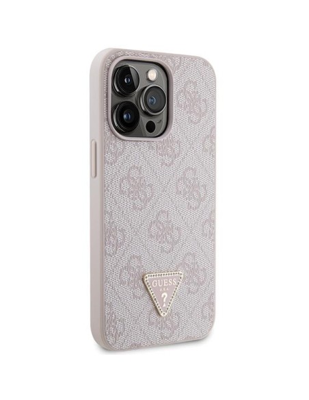 Guess Crossbody 4G metalinis logotipo dėklas, skirtas iPhone 13 Pro Max - rožinis Guess Crossbody 4G metalinis logotipo dėklas, skirtas iPhone 13 Pro Max - rožinis