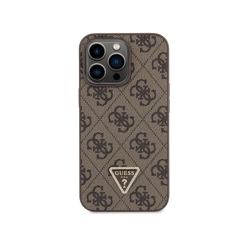 Guess Crossbody 4G Metal Logo dėklas, skirtas iPhone 13 Pro Max - rudas