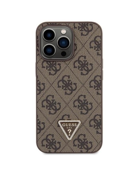 Guess Crossbody 4G Metal Logo dėklas, skirtas iPhone 13 Pro Max - rudas