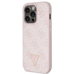 Guess Crossbody 4G metalinis logotipo dėklas iPhone 14 Pro - rožinis
