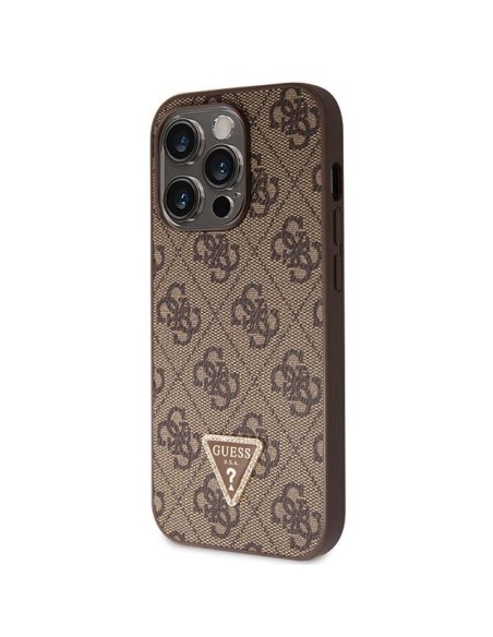 Guess Crossbody 4G Metal Logo dėklas, skirtas iPhone 14 Pro - rudas Guess Crossbody 4G Metal Logo dėklas, skirtas iPhone 14 Pro - rudas