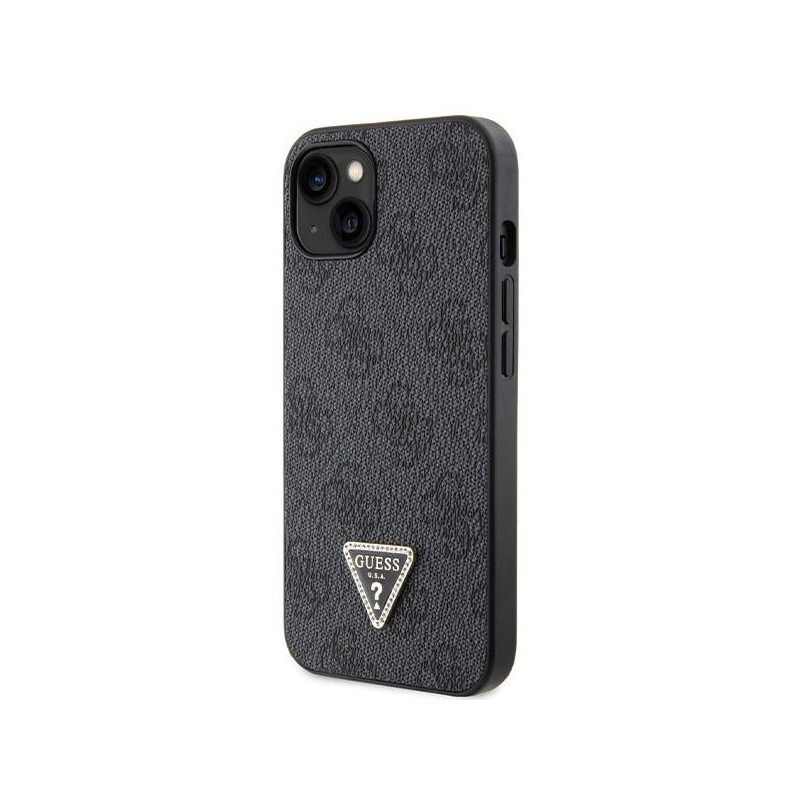 Guess Crossbody 4G metalinis logotipo dėklas iPhone 14 - juodas