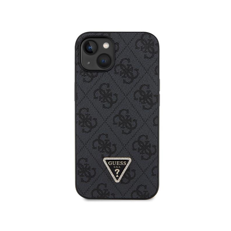 Guess Crossbody 4G metalinis logotipo dėklas iPhone 14 - juodas