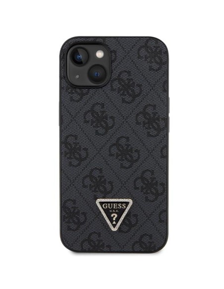 Guess Crossbody 4G metalinis logotipo dėklas iPhone 14 - juodas Guess Crossbody 4G metalinis logotipo dėklas iPhone 14 - juodas