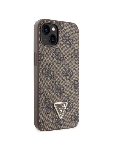 Guess Crossbody 4G metalinis logotipo dėklas iPhone 14 - rudas Guess Crossbody 4G metalinis logotipo dėklas iPhone 14 - rudas