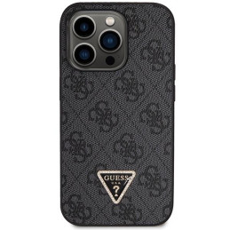 Guess Crossbody 4G metalinis logotipo dėklas, skirtas iPhone 14 Pro Max - juodas