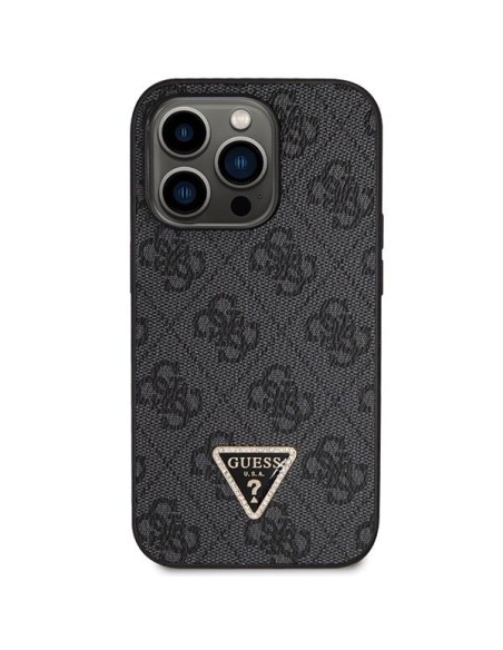 Guess Crossbody 4G metalinis logotipo dėklas, skirtas iPhone 14 Pro Max - juodas Guess Crossbody 4G metalinis logotipo dėklas, skirtas iPhone 14 Pro Max - juodas