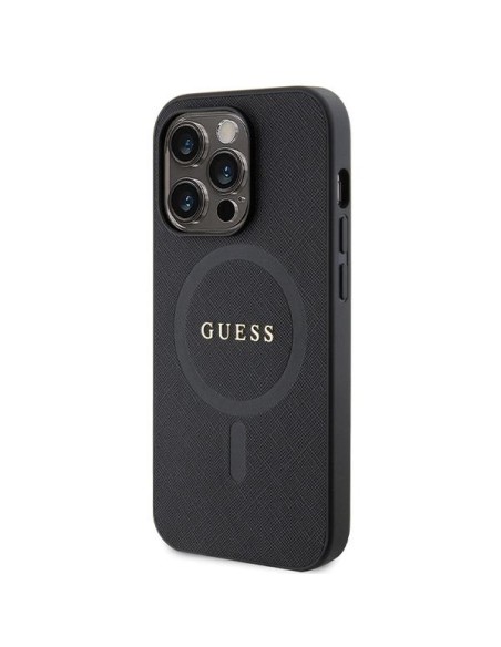 Guess Saffiano MagSafe dėklas iPhone 14 Pro - juodas Guess Saffiano MagSafe dėklas iPhone 14 Pro - juodas