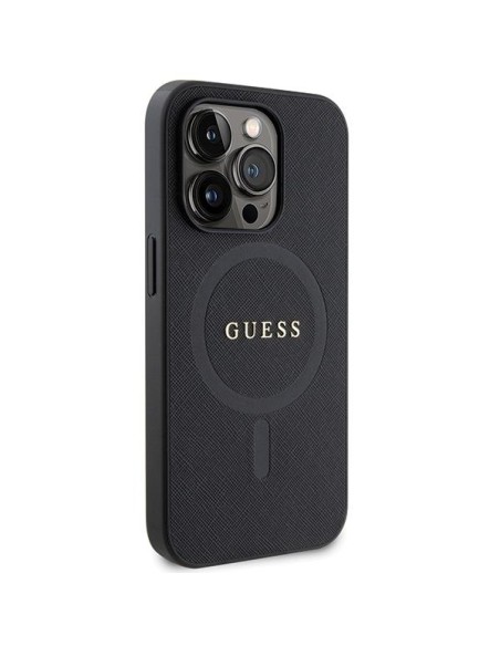 Guess Saffiano MagSafe dėklas iPhone 14 Pro - juodas Guess Saffiano MagSafe dėklas iPhone 14 Pro - juodas