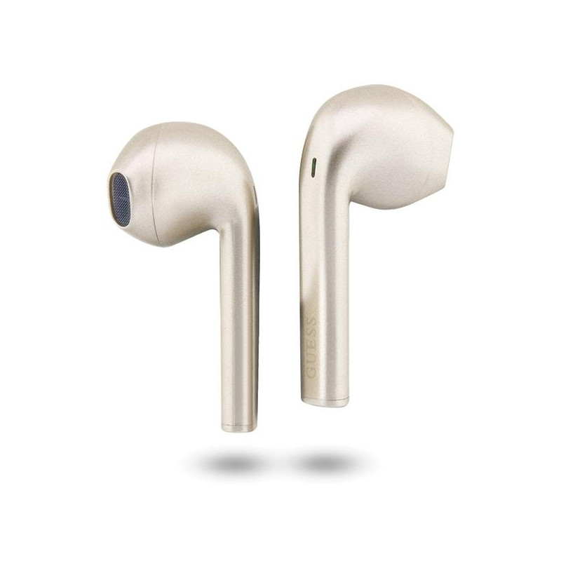 Guess Classic EST Logo TWS Bluetooth ausinės + prijungimo stotelė - auksinė